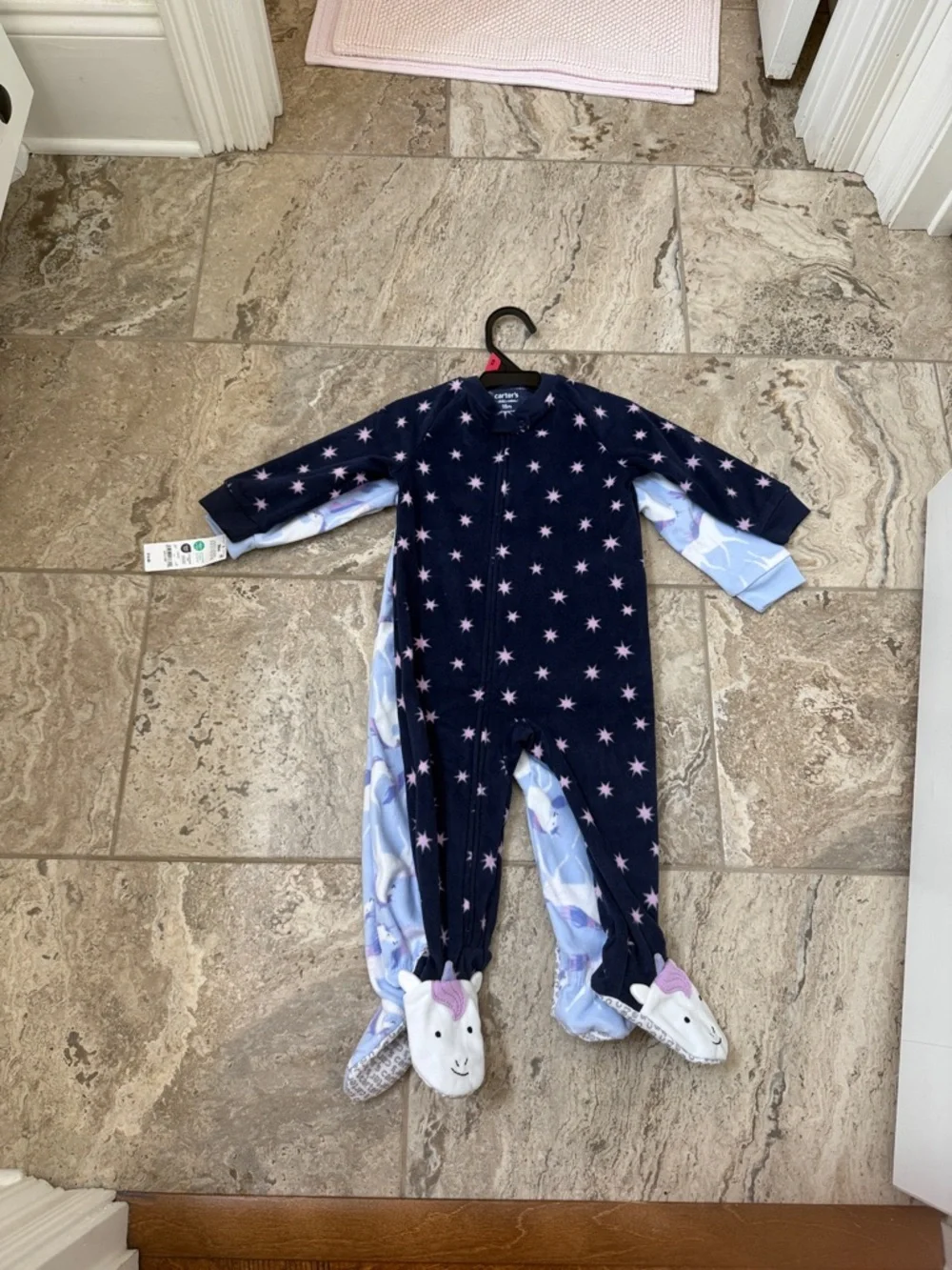 NWT Size 18 Months Carter's Lavender Unicorn Footed 2-Piece Pajamas
